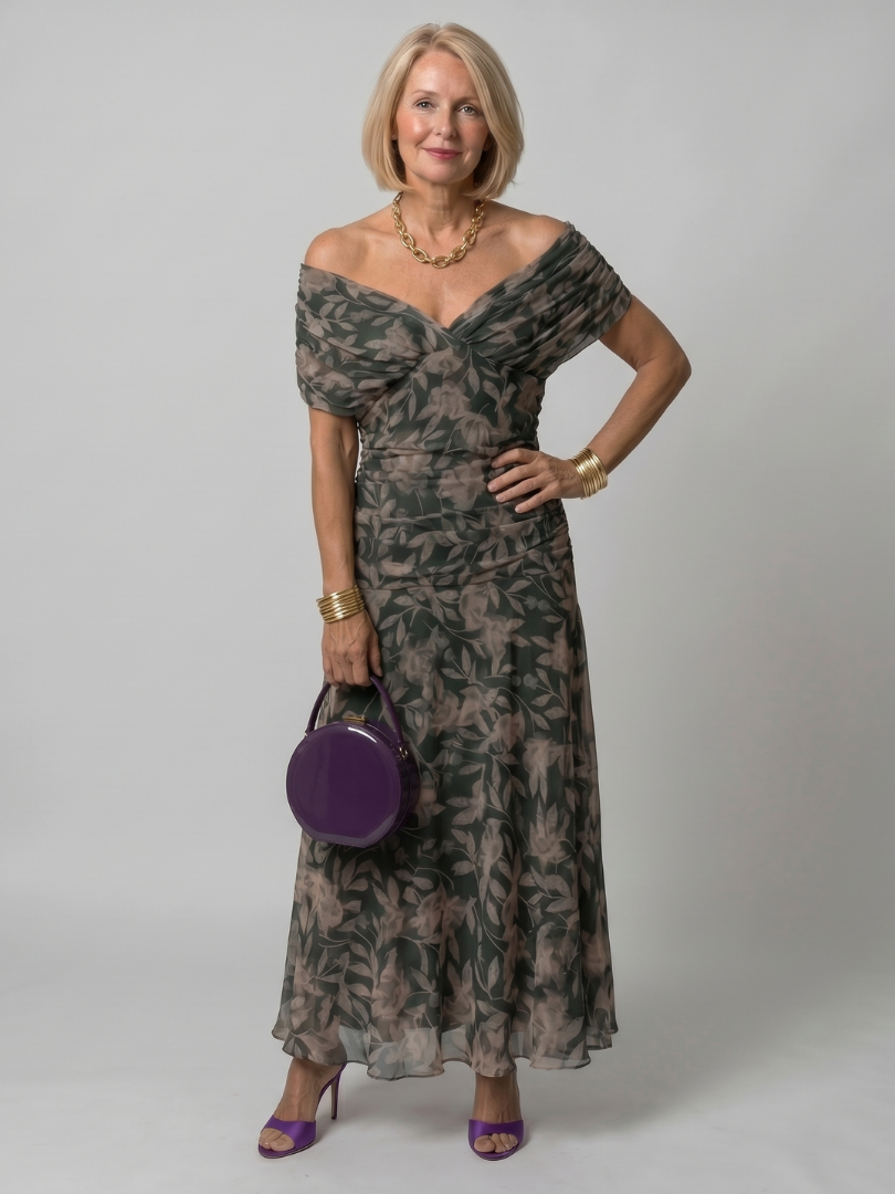 Rosamonda | Off Shoulder Flow Midi Dress
