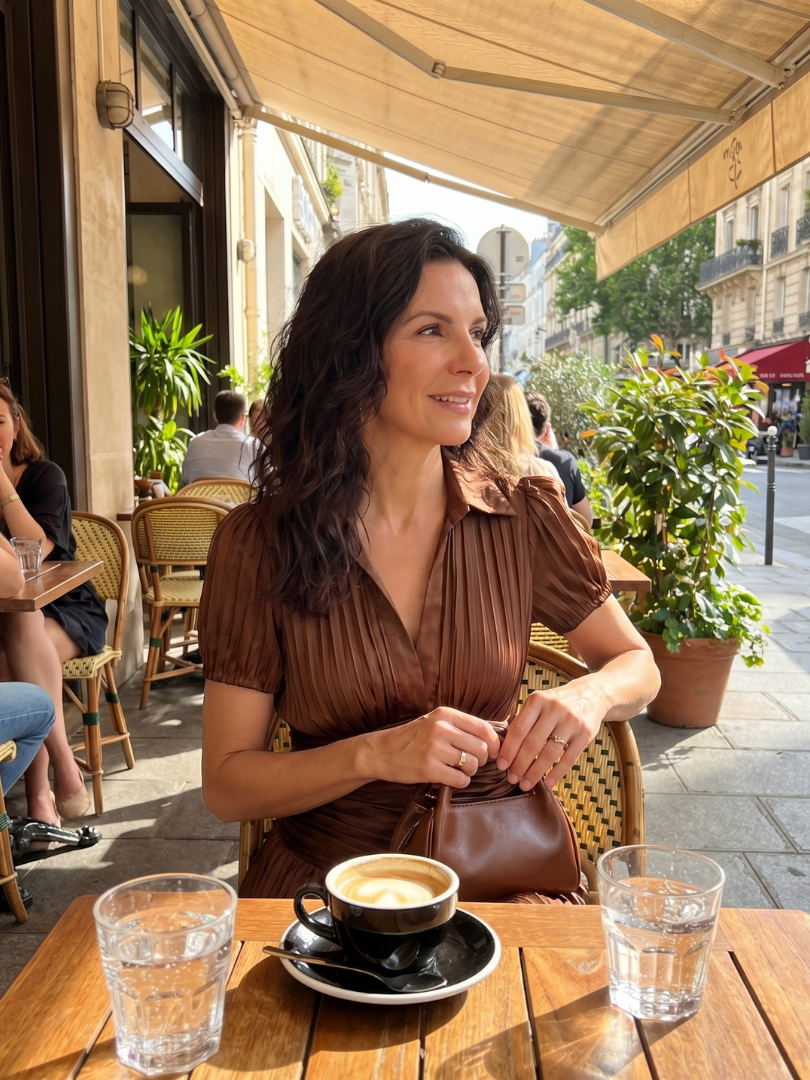 Theodosia | Pleated Waistline Stripe Midi Dress