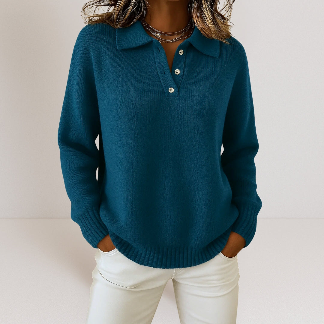 Liv | Soft Knit Collared Sweater