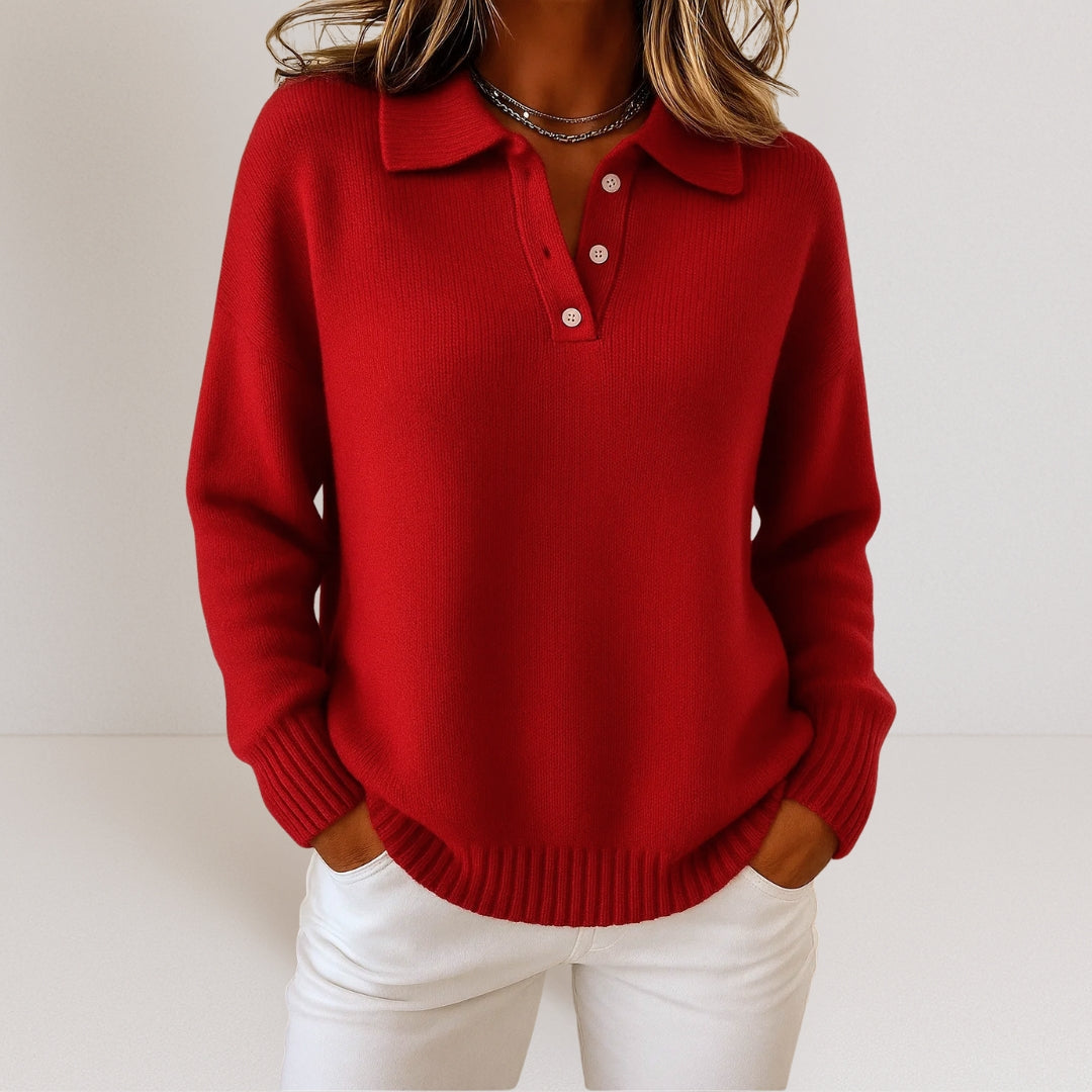 Liv | Soft Knit Collared Sweater
