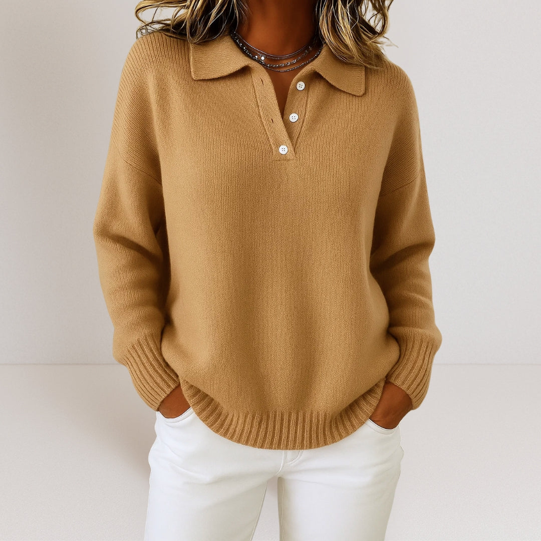 Liv | Soft Knit Collared Sweater