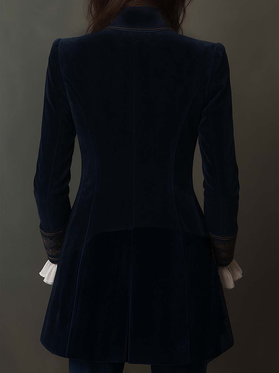 Erica | Long Vintage Jacket with Embroidery