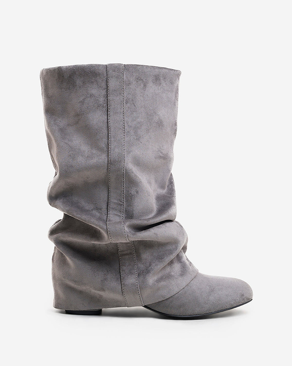 Emilia | Slouchy Suede Boots - Grey