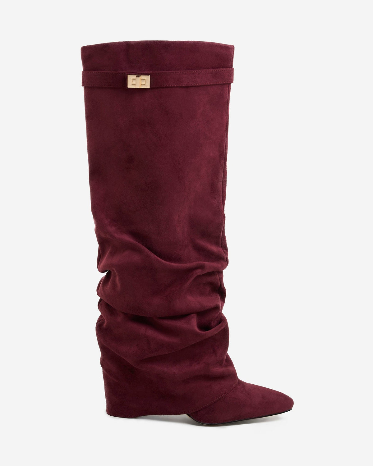 Lavista | Slouchy Suede Knee High Boots - Burgundy