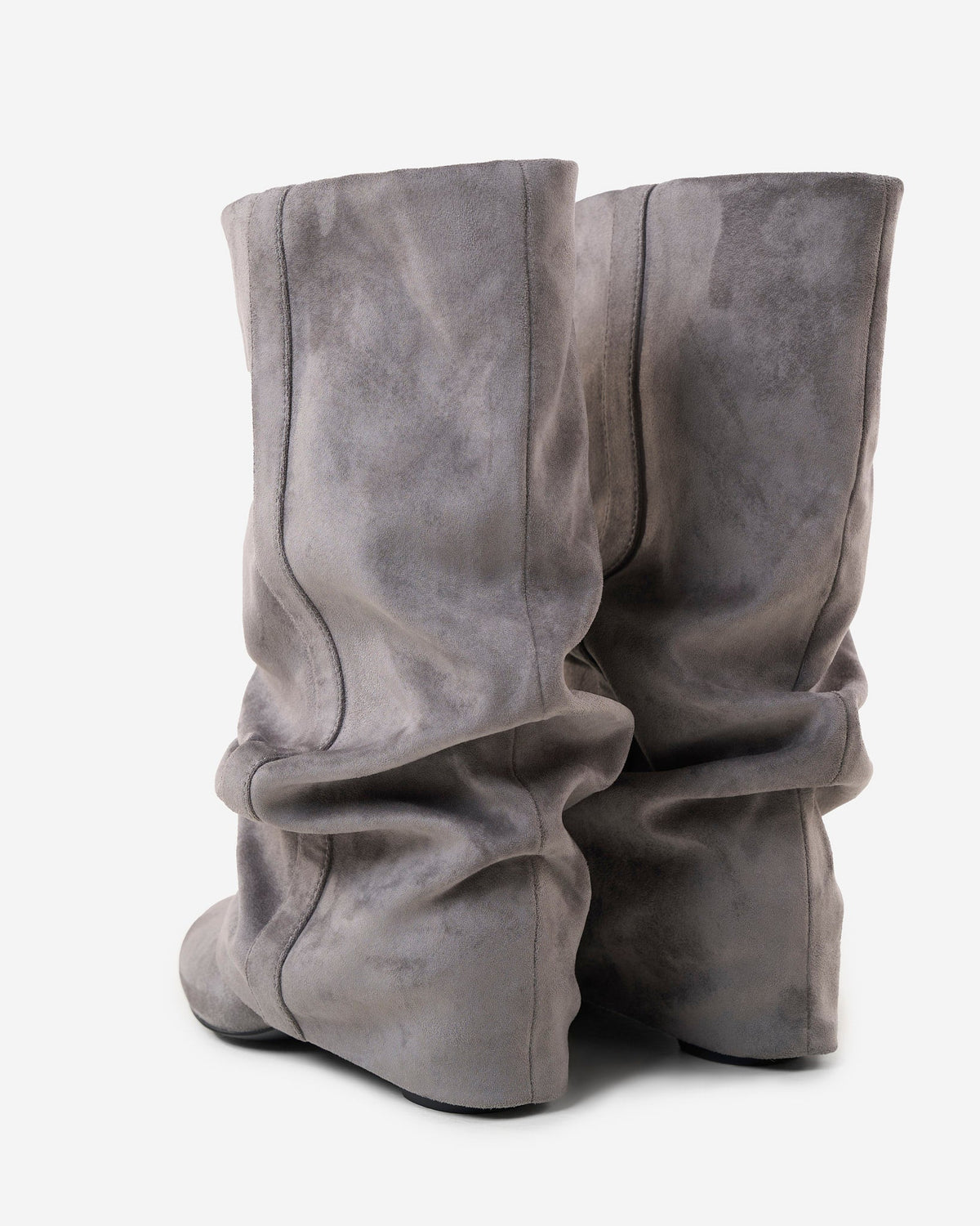 Emilia | Slouchy Suede Boots - Grey