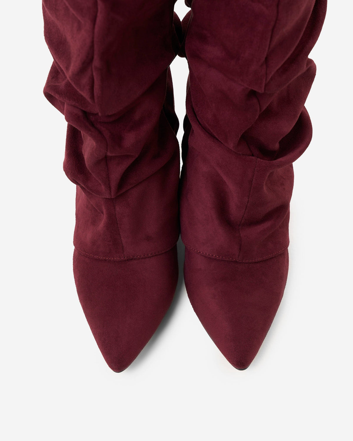 Lavista | Slouchy Suede Knee High Boots - Burgundy