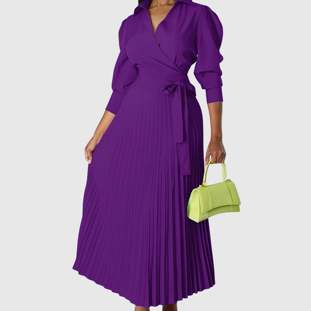 Evelina | Soft Pleated Midi Dress