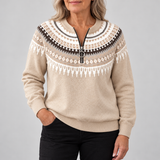 Diana | Fair Isle Zip-Neck Jumper
