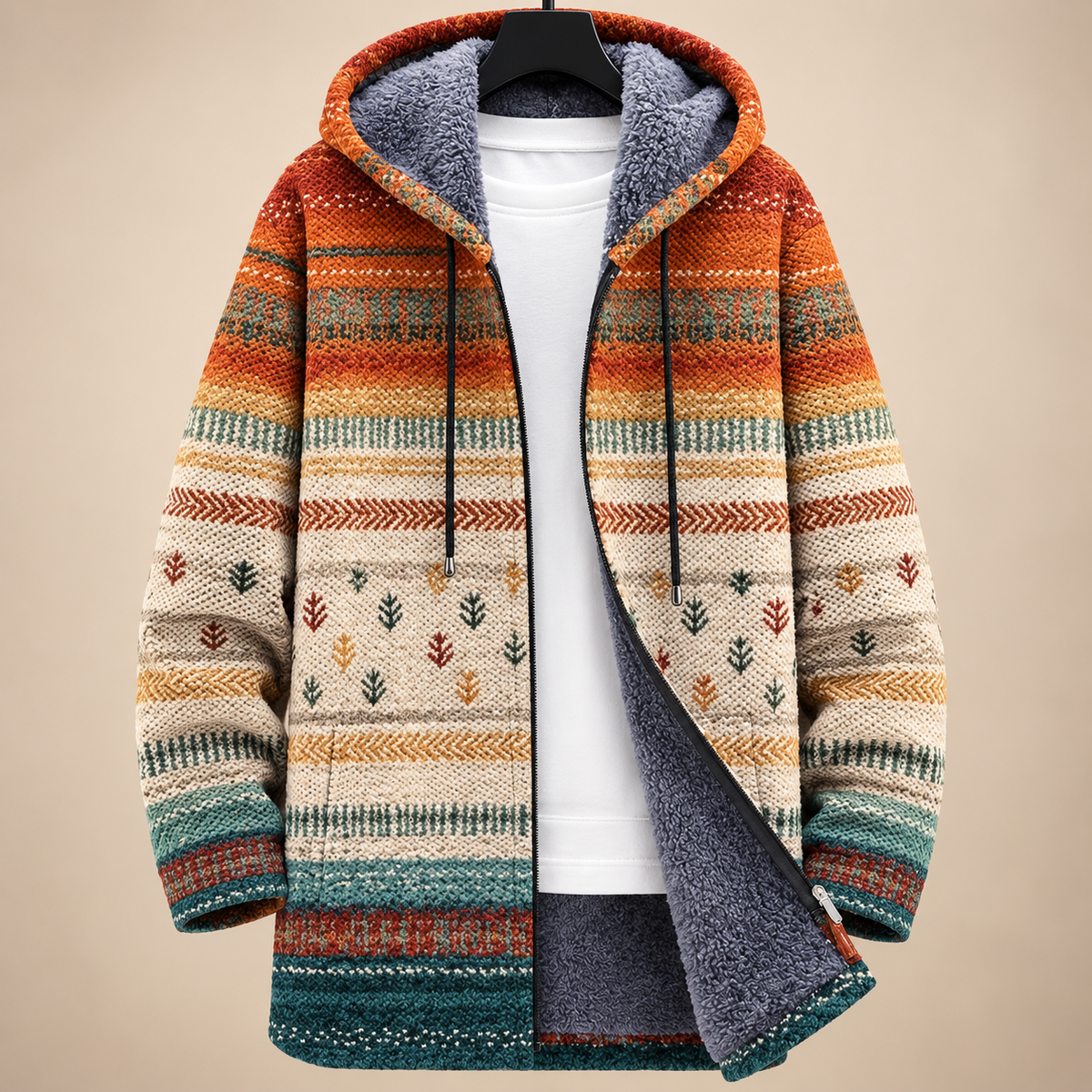 Cynthia | Artful Hooded Cardigan