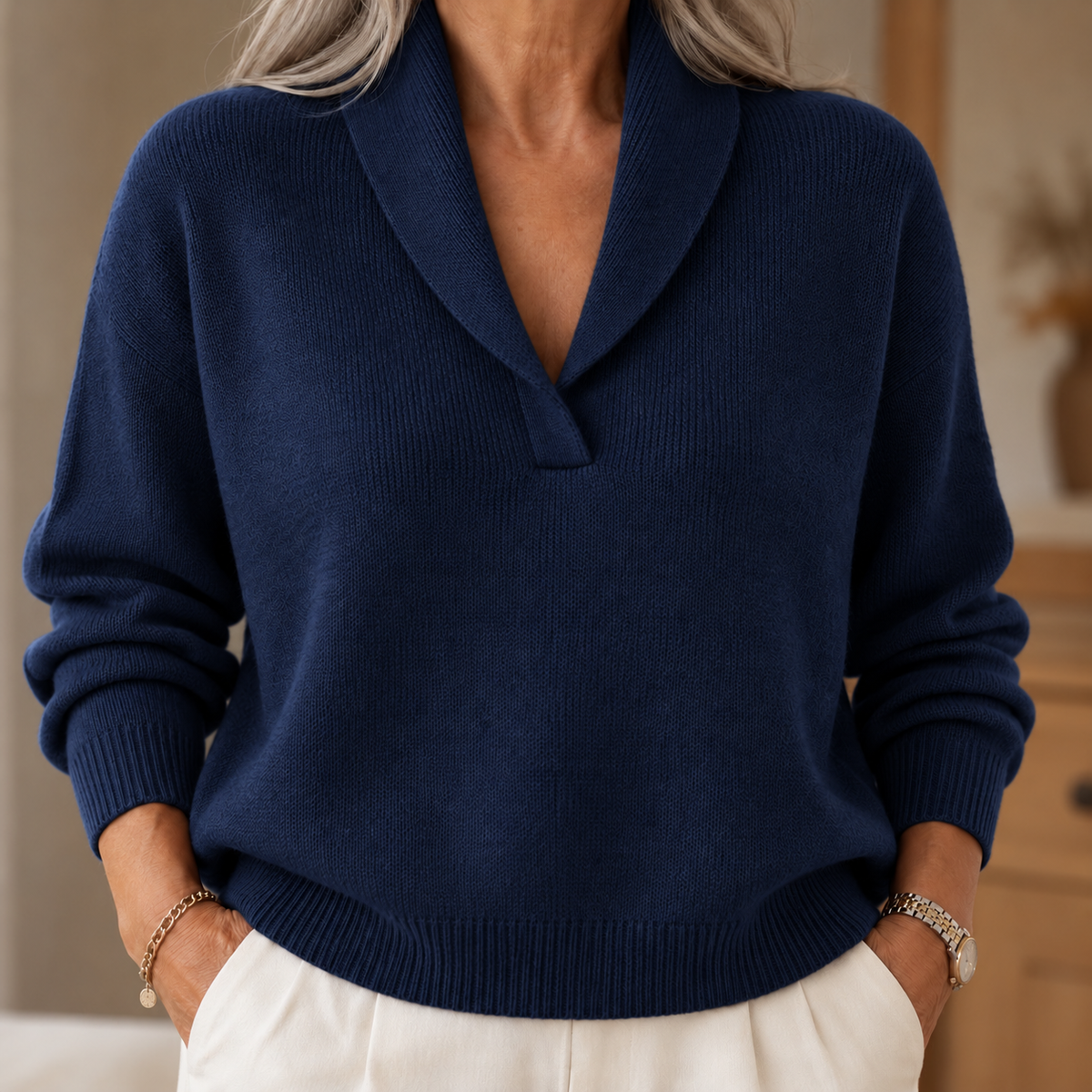 Elise | Comfortable V-Neck Jumper
