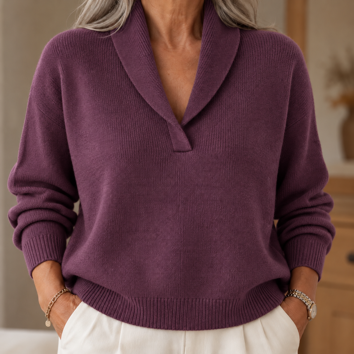 Elise | Comfortable V-Neck Jumper
