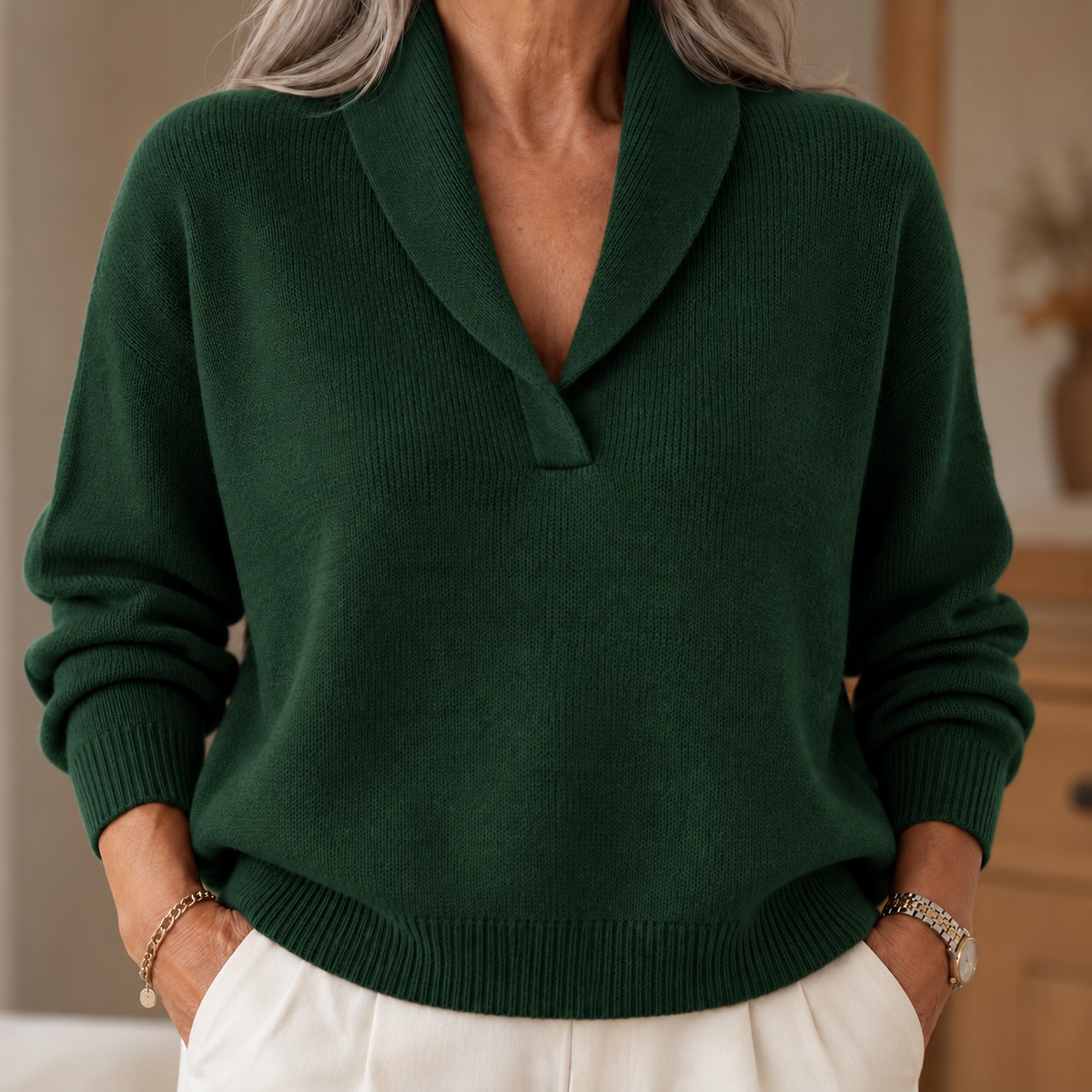 Elise | Comfortable V-Neck Jumper
