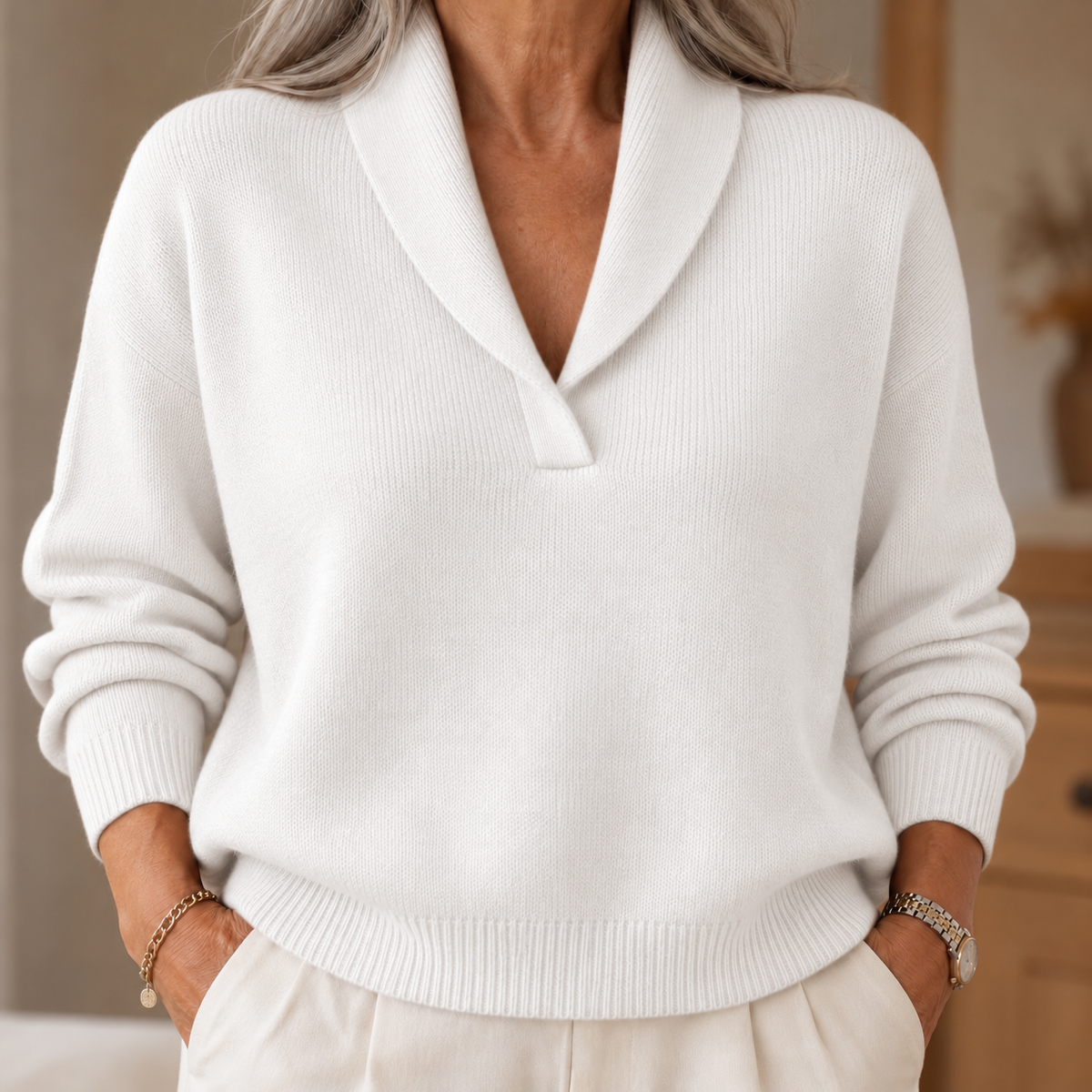 Elise | Comfortable V-Neck Jumper