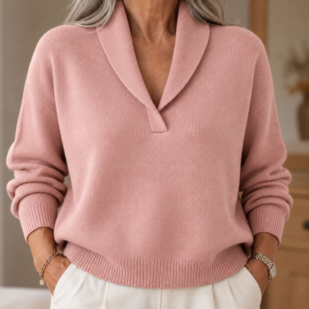 Elise | Comfortable V-Neck Jumper
