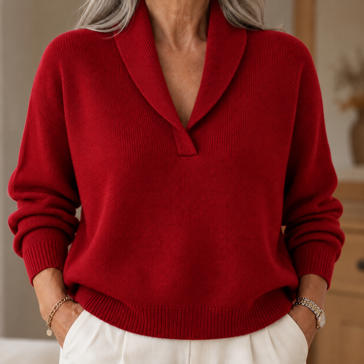 Elise | Comfortable V-Neck Jumper