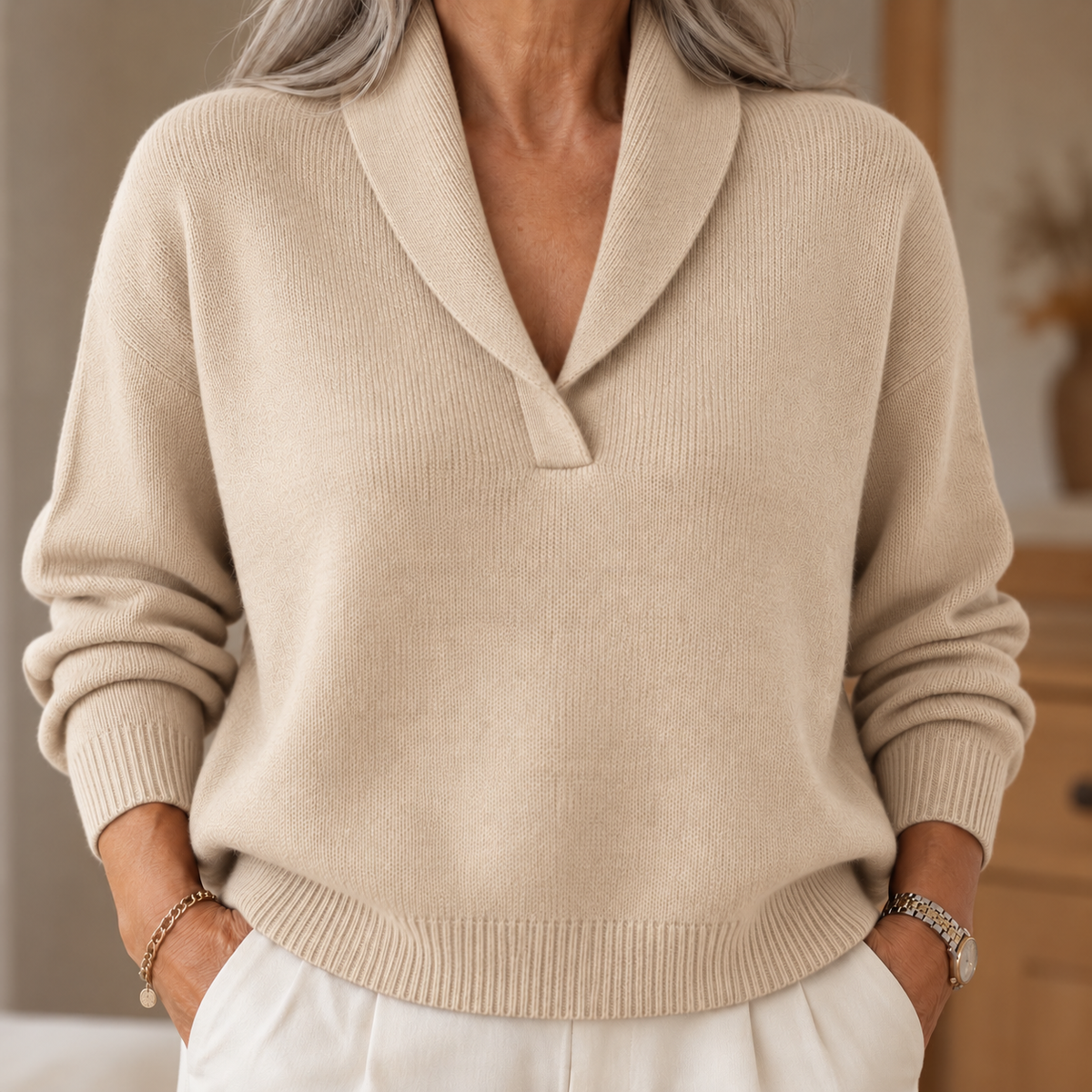 Elise | Comfortable V-Neck Jumper