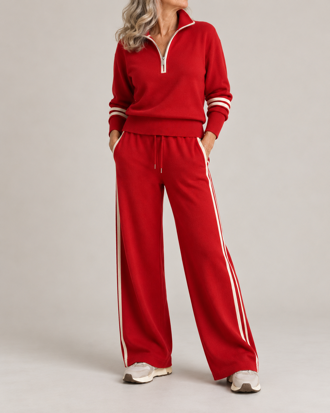 Kate | Pull Demi-Zip & Pantalon Large