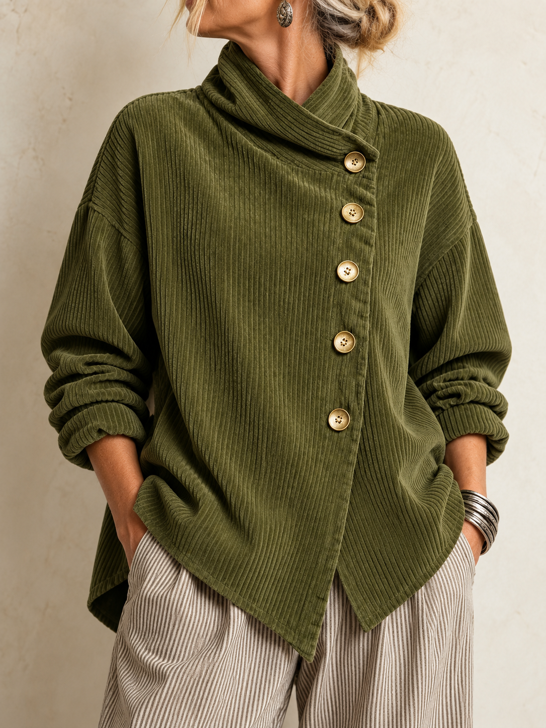 Sylvia | High-Neck Corduroy Jumper