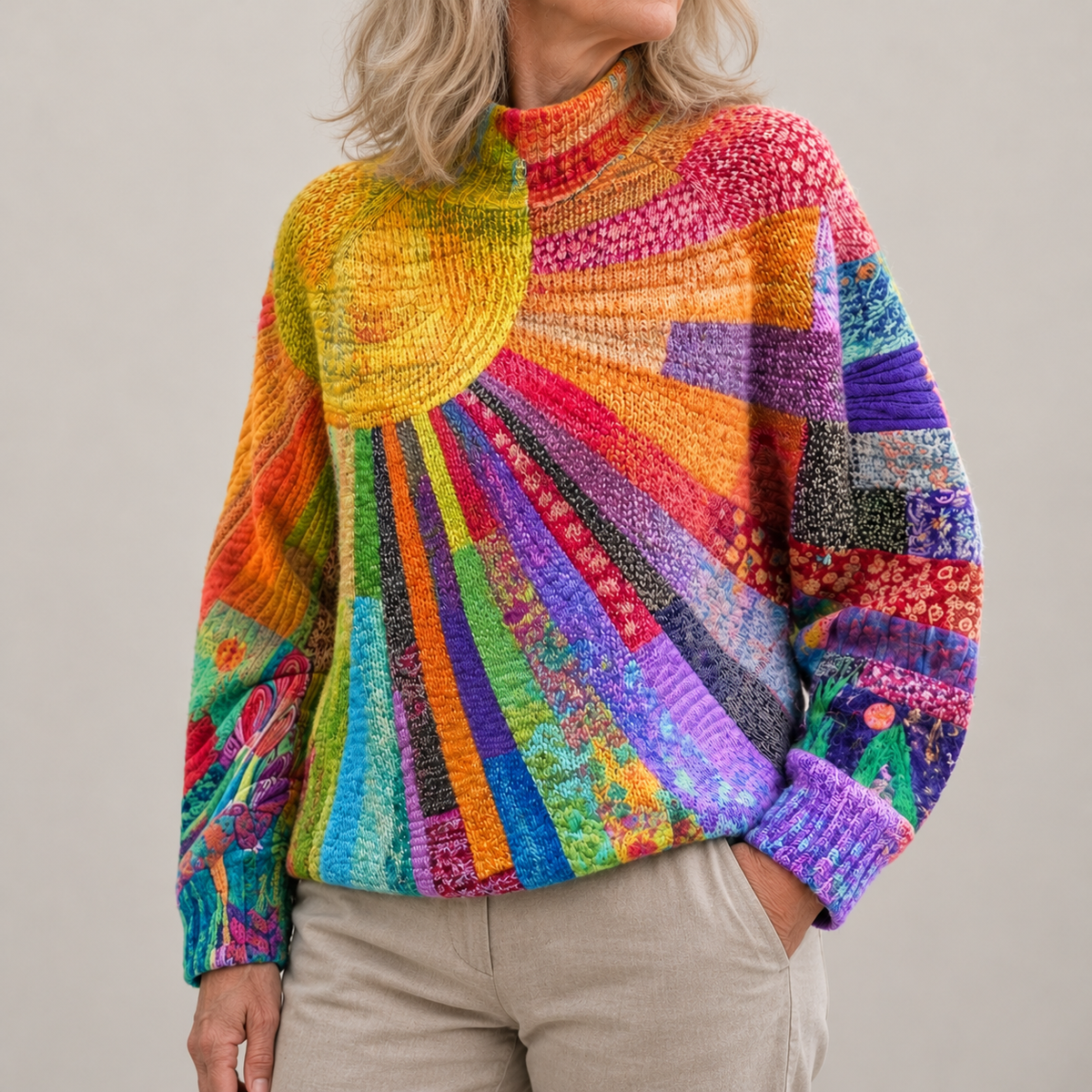 Edith | Sunburst High-Neck Jumper
