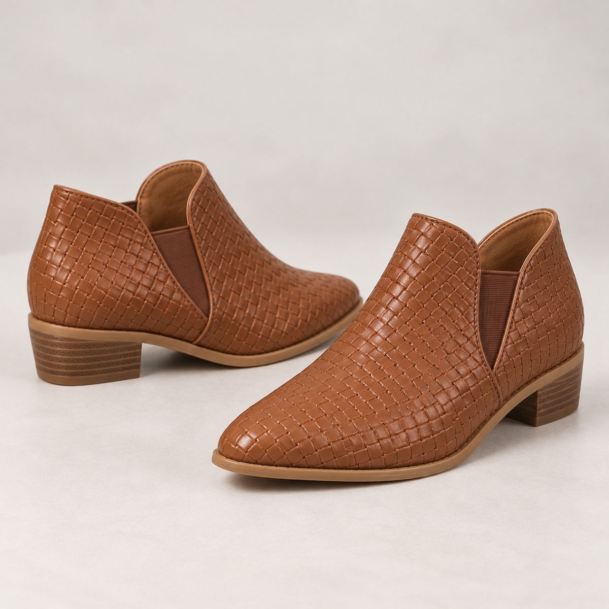 Deborah | Braided Block Heel Ankle Boots