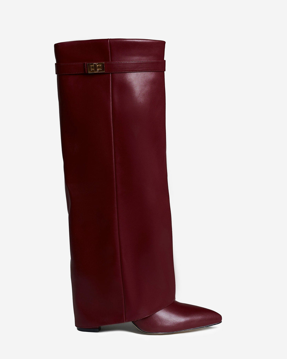 Lavista | Leather Knee High Boots - Burgundy