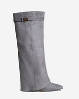 Lavista | Suede Knee High Boots - Grey
