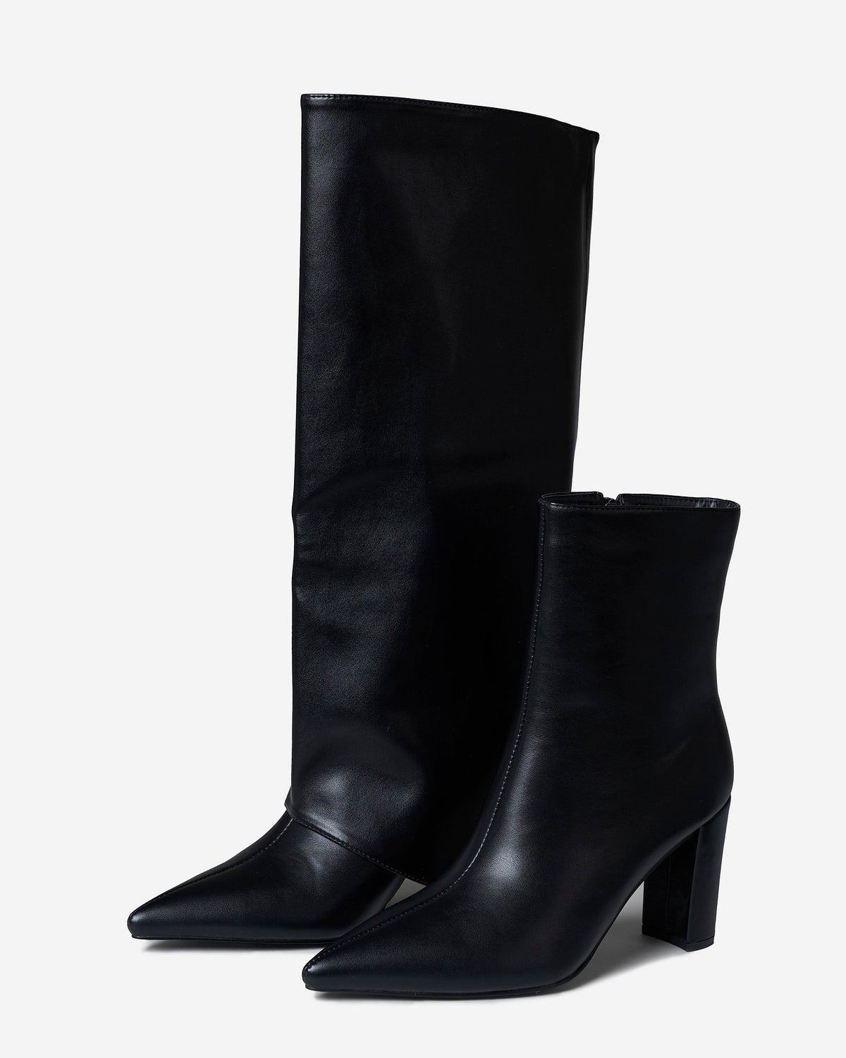 2 in 1 Knee & Ankle Boots - Black