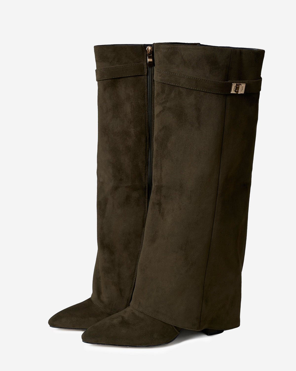 Lavista | Suede Knee High Boots - Olive green