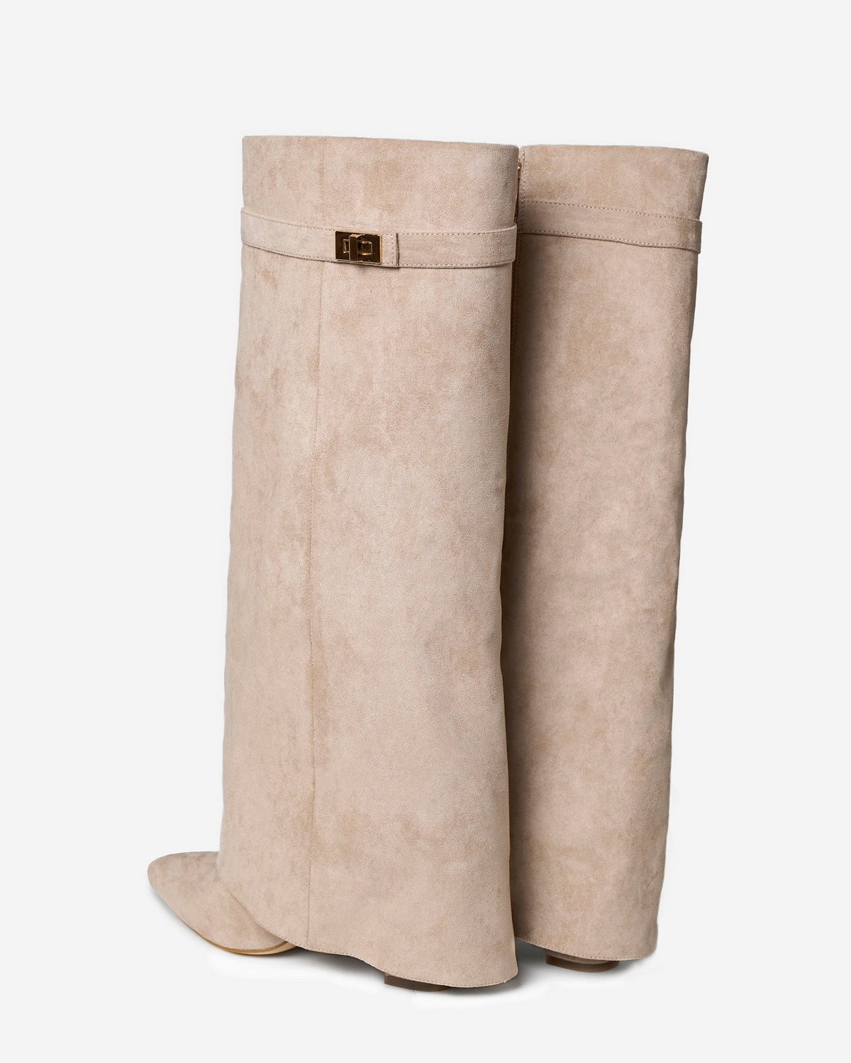 Lavista | Suede Knee High Boots - Beige