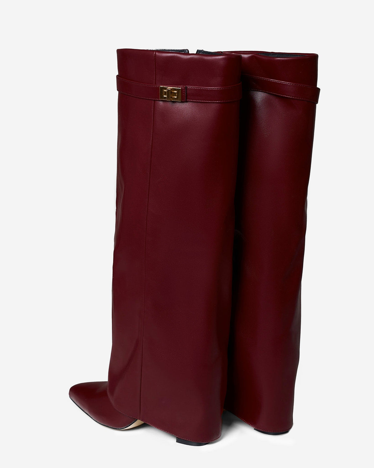 Lavista | Leather Knee High Boots - Burgundy