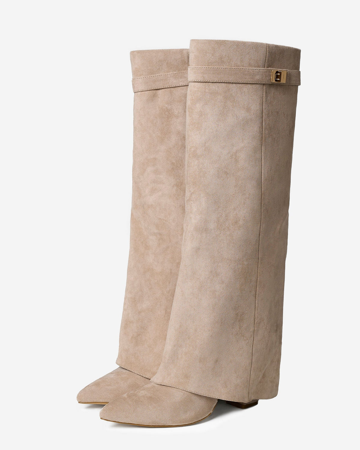 Lavista | Suede Knee High Boots - Beige