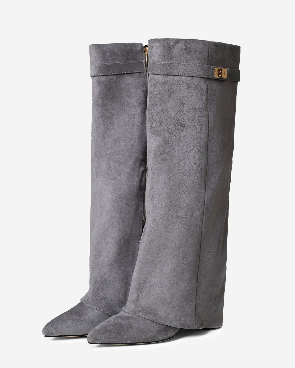 Lavista | Suede Knee High Boots - Grey