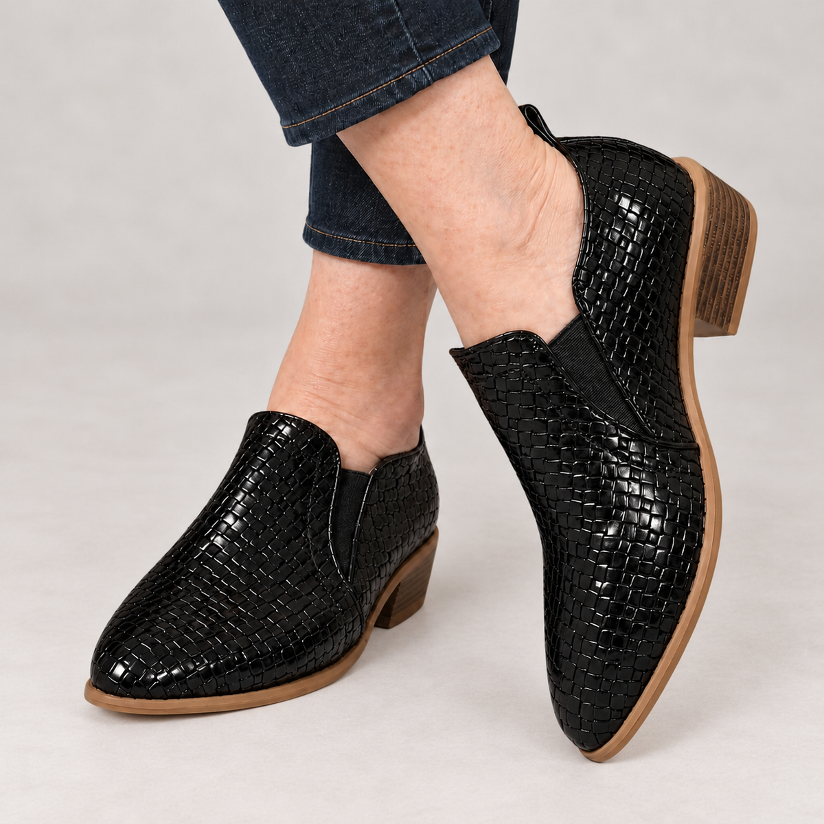 Deborah | Braided Block Heel Ankle Boots