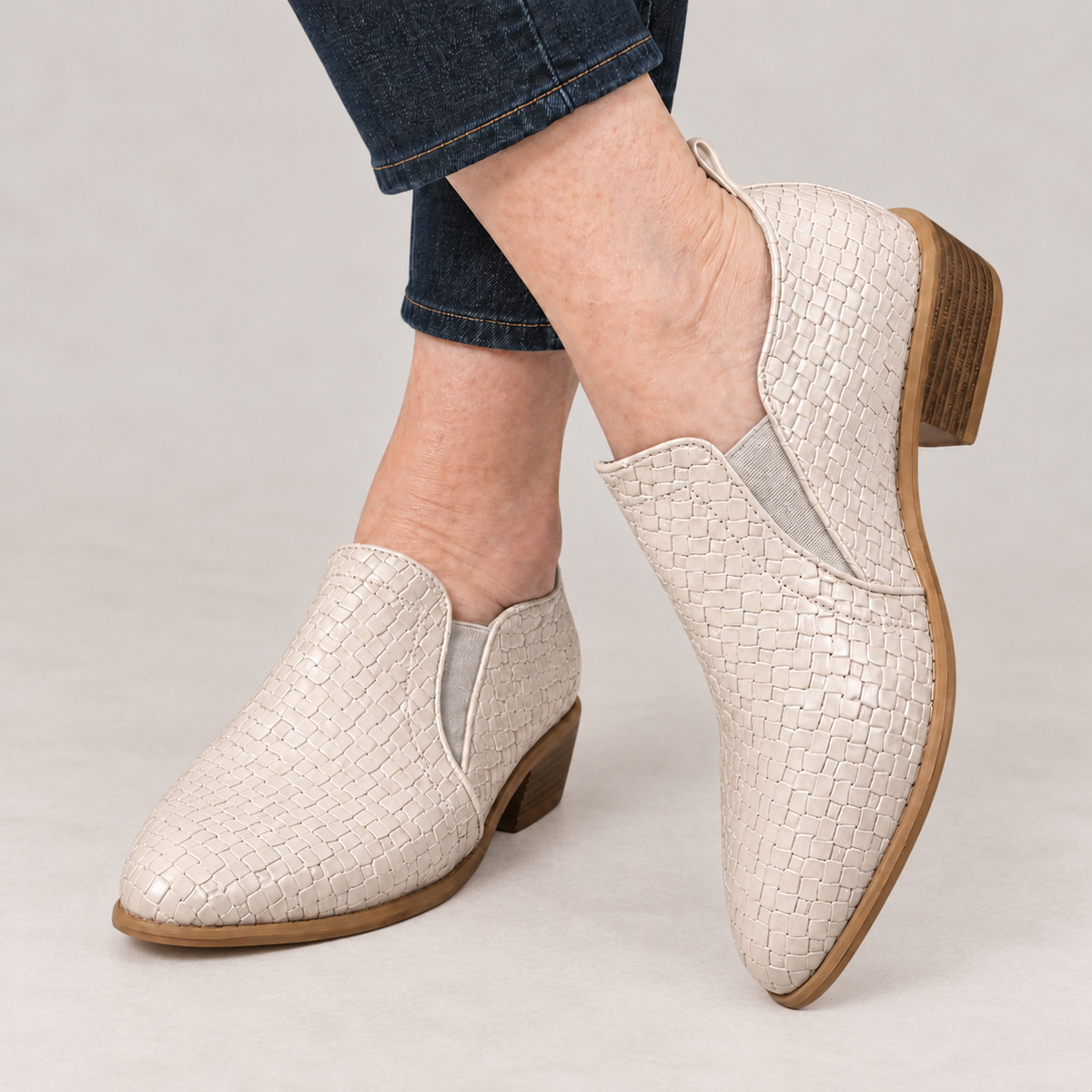 Deborah | Braided Block Heel Ankle Boots