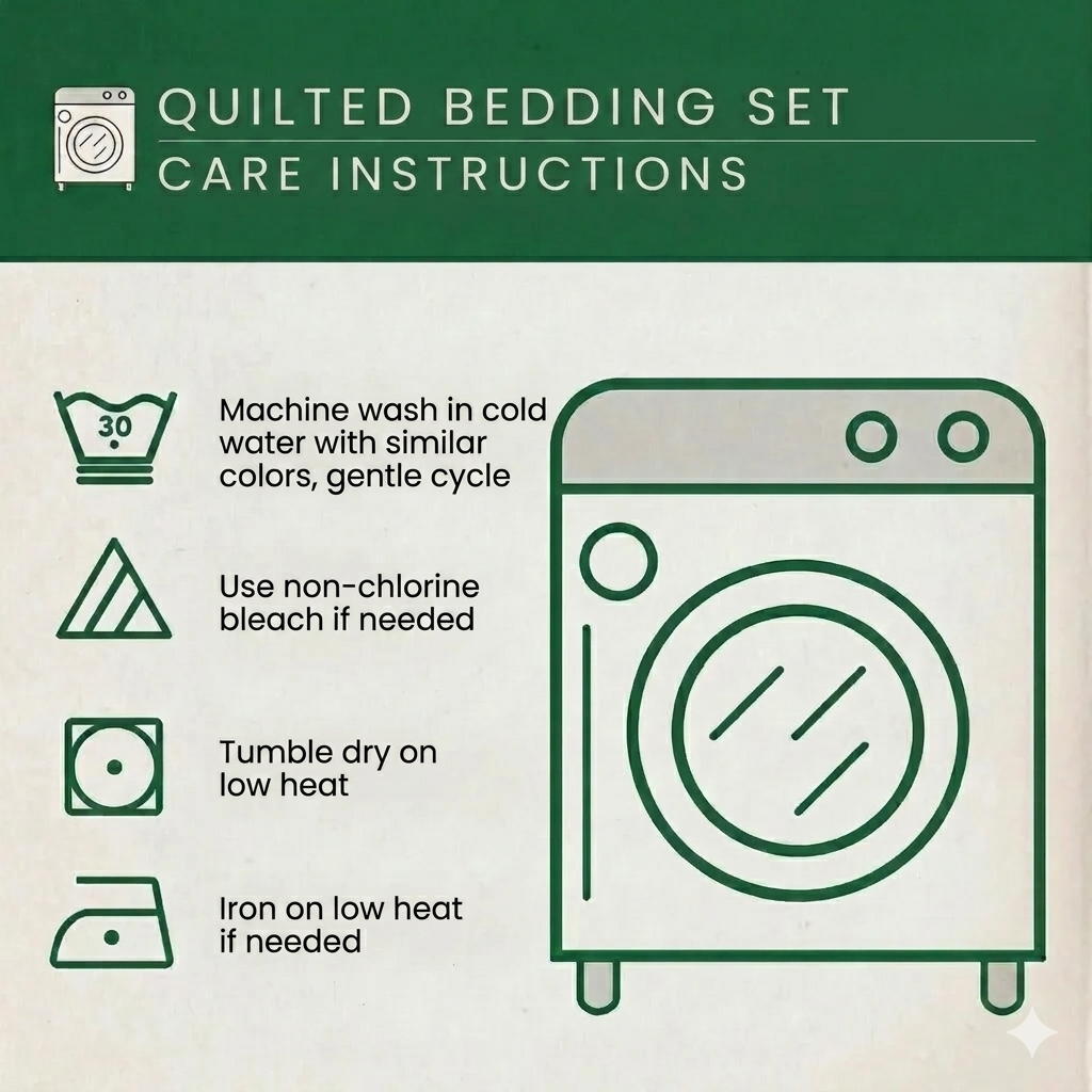 Poinsettia 3-Piece Quilted Bedding Set