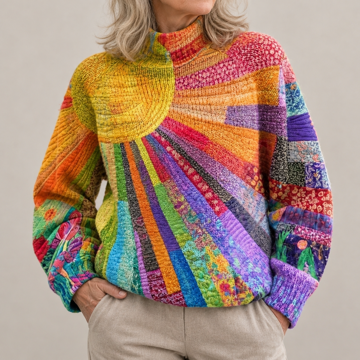 Edith | Sunburst High-Neck Jumper