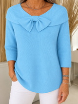 Victoria | Elegant Knitted Top with Bow