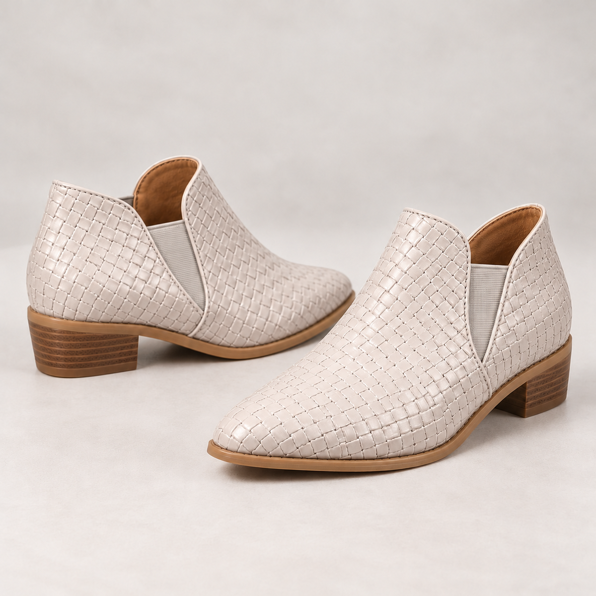 Deborah | Braided Block Heel Ankle Boots