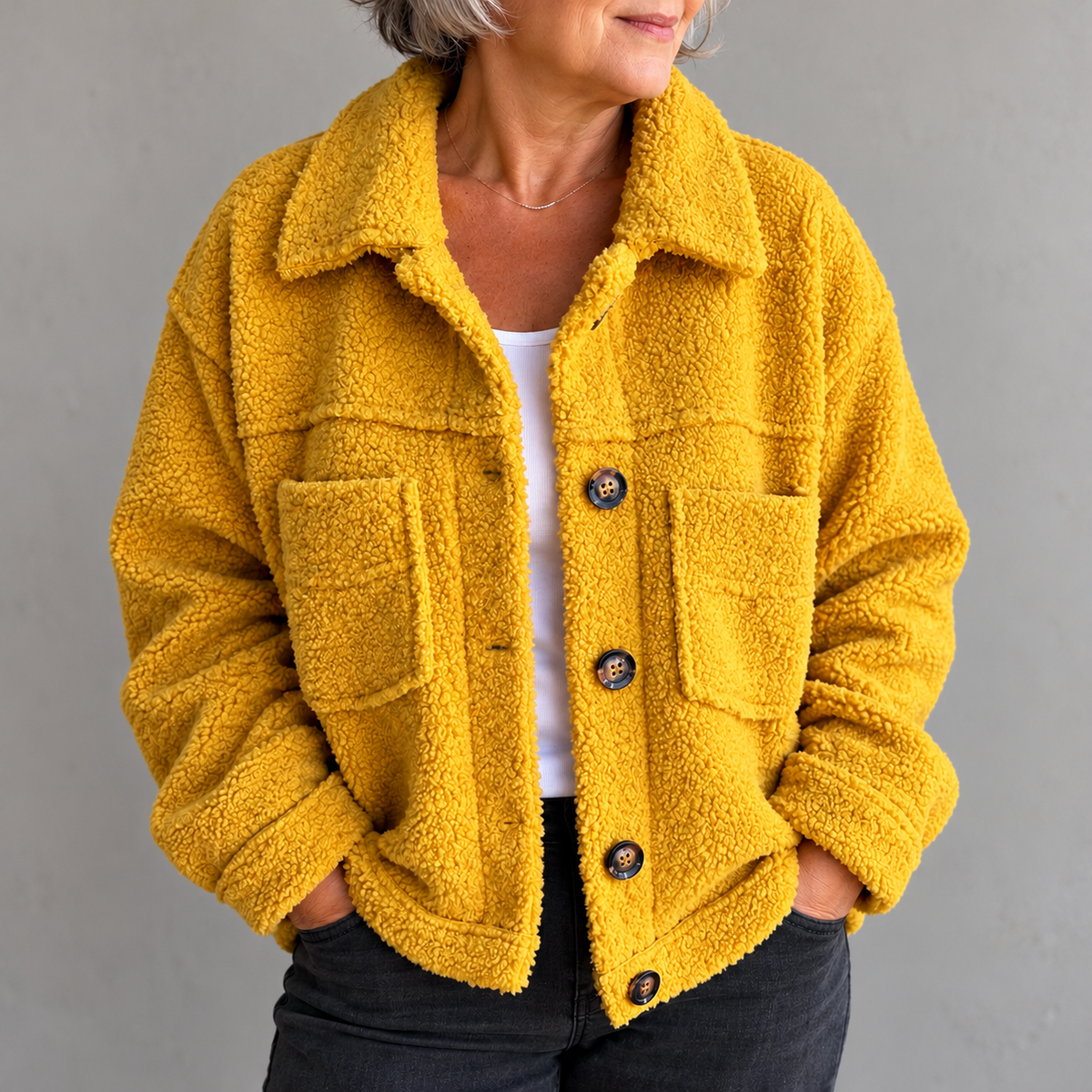 Audrey | Soft Faux Fur Button-Up Jacket