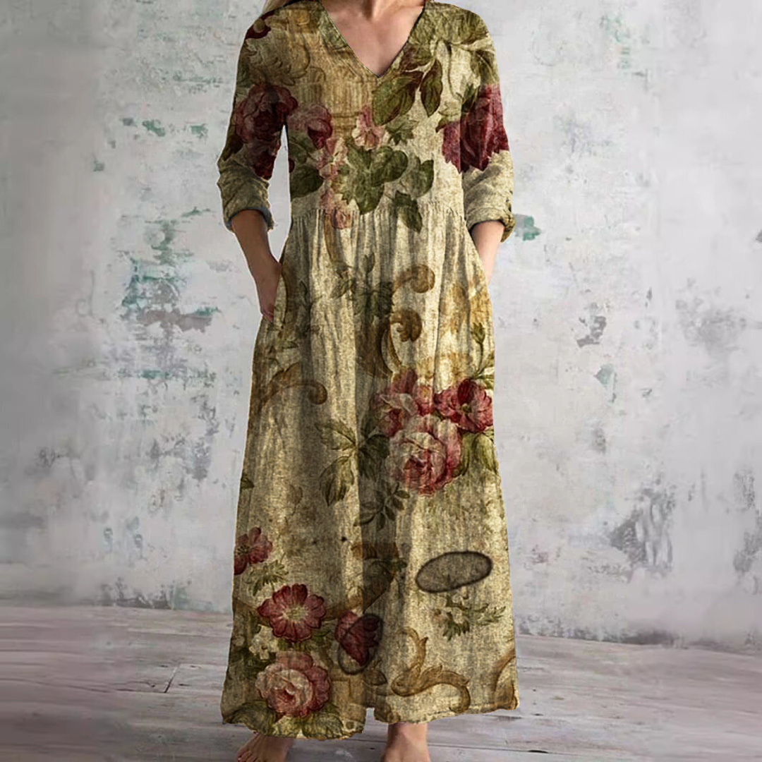 Dearyn | Floral Dress with V-Neck