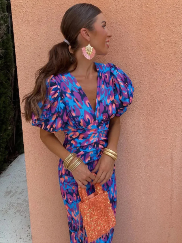 Iolanthe | Vivid Pleated Midi Dress