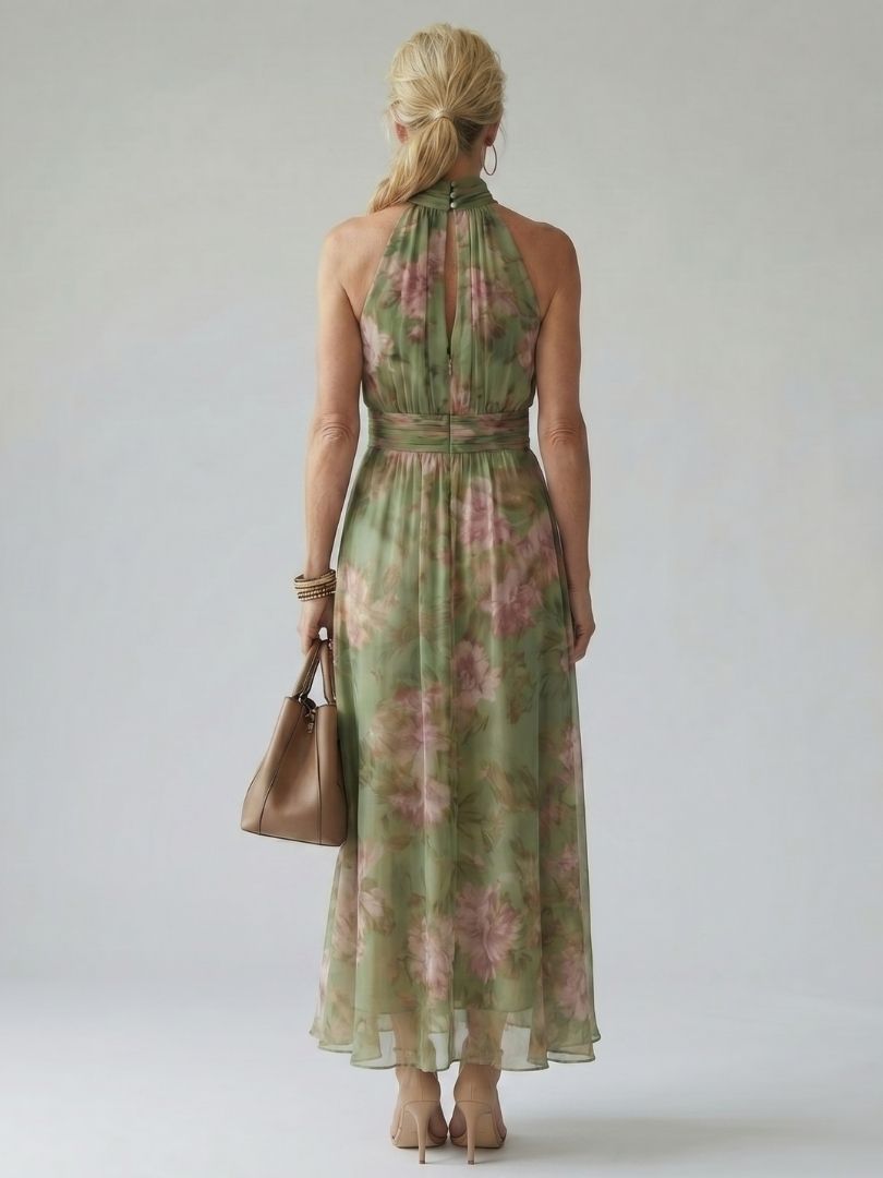Mirabel | Gathered Halter Midi Dress