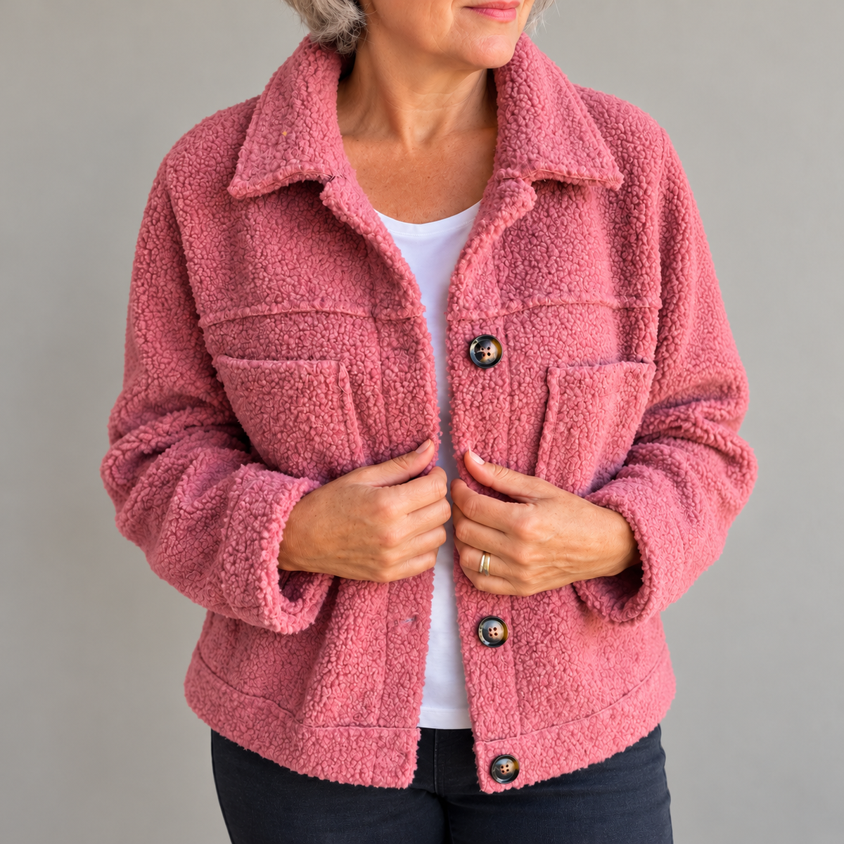 Audrey | Soft Faux Fur Button-Up Jacket