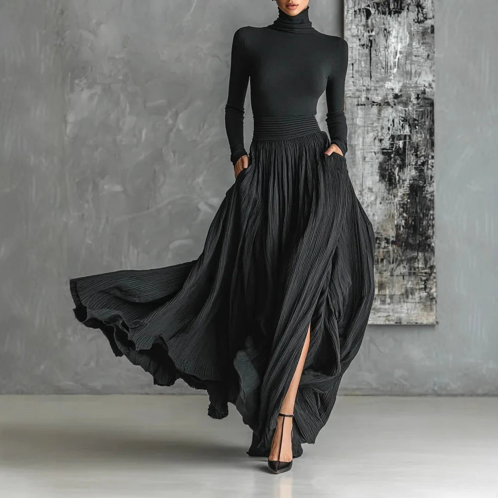 Cerynn | High Waist Maxi Skirt Plus Shirt