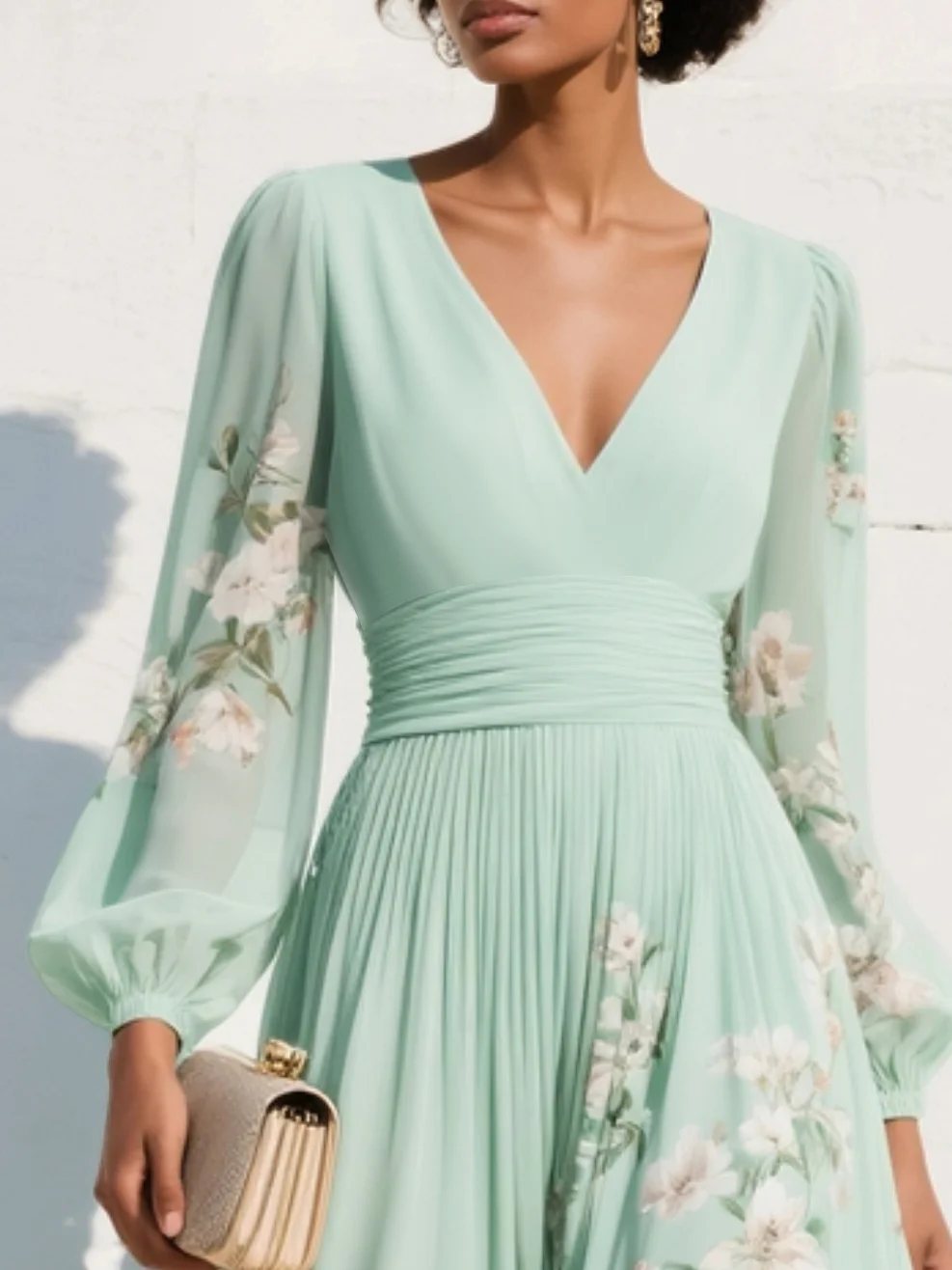 Rosaleen | Maxi Pleated Chiffon Dress