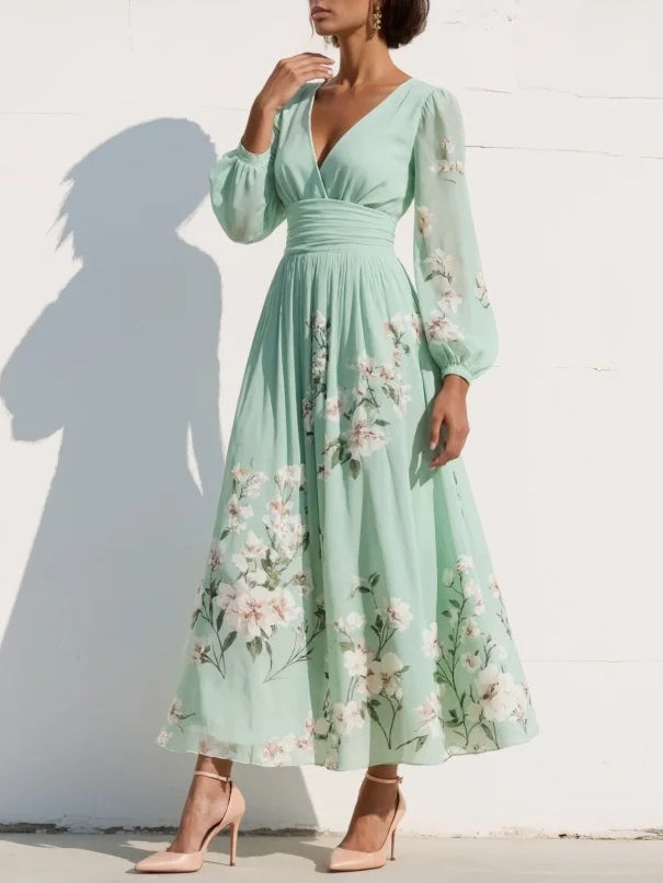Rosaleen | Maxi Pleated Chiffon Dress