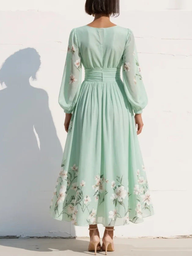 Rosaleen | Maxi Pleated Chiffon Dress