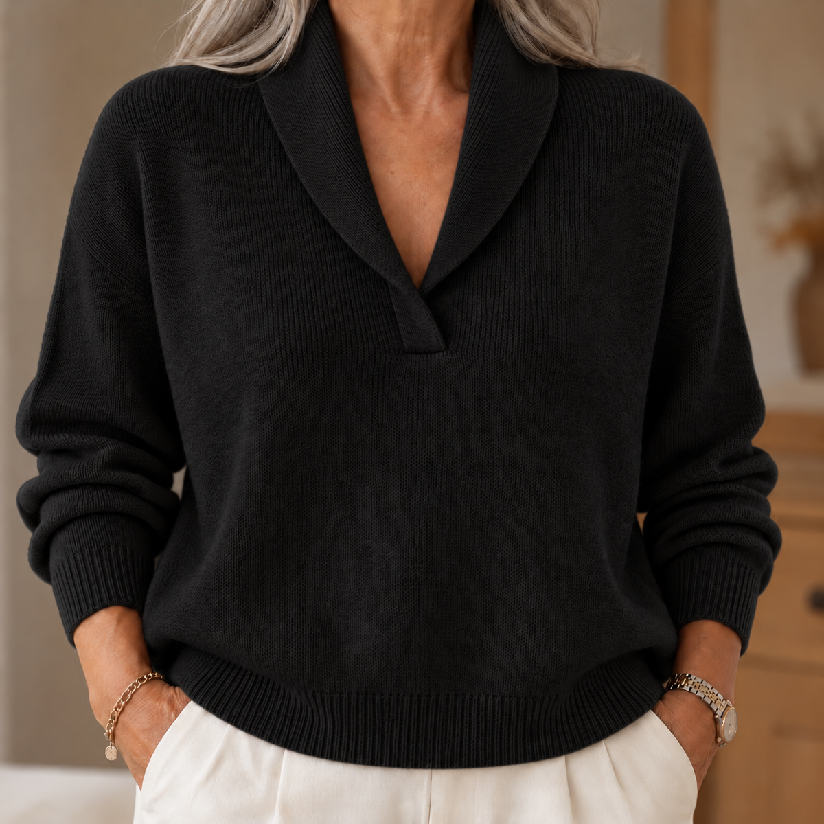 Elise | Comfortable V-Neck Jumper