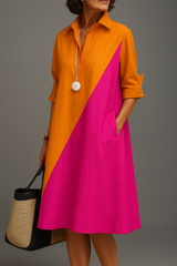 Sabrina - Stylish Cotton Midi Dress