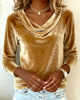 Lindsay | Soft Velvet Long Sleeve Top